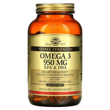 Load image into Gallery viewer, Solgar Omega 3 EPA & DHA Triple Strength 950 mg 100 Softgels