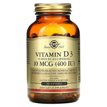 Load image into Gallery viewer, Solgar Vitamin D3 10 mcg (400 IU)