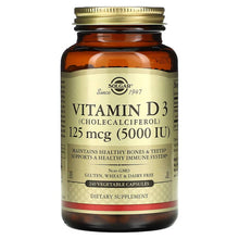 Load image into Gallery viewer, Solgar Vitamin D3 (Cholecalciferol) 125 mcg (5000 IU)