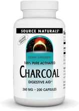 Load image into Gallery viewer, Source Naturals 100% Pure Activated Charcoal 260 mg