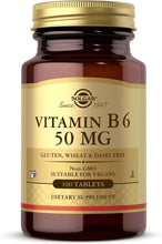 Load image into Gallery viewer, Solgar Vitamin B6 100 Tablets