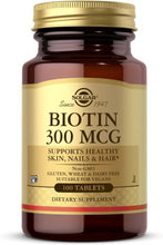 Load image into Gallery viewer, Solgar Biotin 300 mcg 100 Tablets
