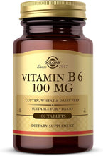 Load image into Gallery viewer, Solgar Vitamin B6 100 Tablets