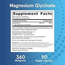 Load image into Gallery viewer, Jarrow Formulas Magnesium Glycinate 360 mg 90 Veggie Capsules