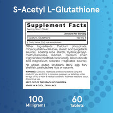 Load image into Gallery viewer, Jarrow Formulas S-Acetyl L-Glutathione 100 mg 60 Tablets