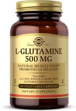 Load image into Gallery viewer, Solgar L-Glutamine 500 mg 100 Vegetable Capsules