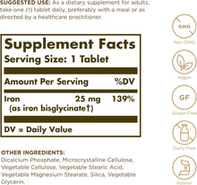 Load image into Gallery viewer, Solgar Chelated Iron 100 Tablets