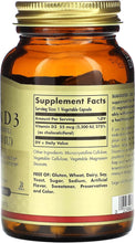 Load image into Gallery viewer, Solgar Vitamin D3 55 mcg (2,200 IU) 100 Vegetable Capsules