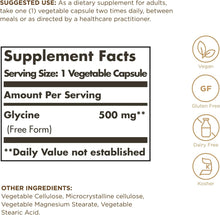 Load image into Gallery viewer, Solgar Glycine 500 mg 100 Vegetable Capsules