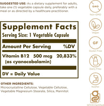 Load image into Gallery viewer, Solgar Vitamin B12 500 mcg