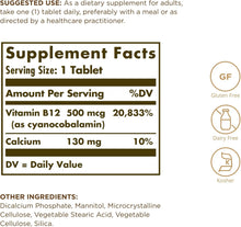 Load image into Gallery viewer, Solgar Vitamin B12 100 Tablets
