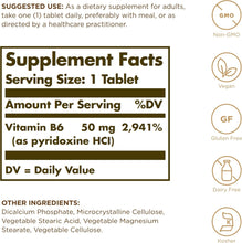 Load image into Gallery viewer, Solgar Vitamin B6 100 Tablets