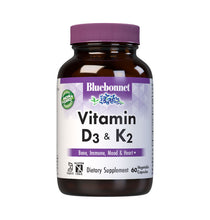 Load image into Gallery viewer, Bluebonnet Nutrition Vitamin D3 & K2 60 Vegetable Capsules