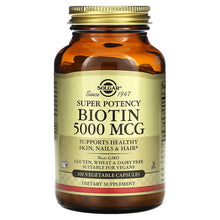 Load image into Gallery viewer, Solgar Biotin 5000 mcg Vegetable Capsules