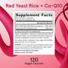 Load image into Gallery viewer, Jarrow Formulas Vegan Red Yeast Rice + Co-Q10 120 Veggie Capsules