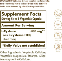 Load image into Gallery viewer, Solgar L-Cysteine, 500 mg 90 Vegetable Capsules