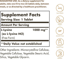 Load image into Gallery viewer, Solgar L-Lysine 1000 mg