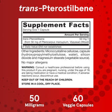 Load image into Gallery viewer, Jarrow Formulas Trans-Pterostilbene 50 mg 60 Veggie Capsules