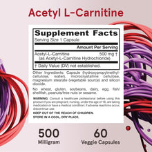 Load image into Gallery viewer, Jarrow Formulas Acetyl L-Carnitine 500 mg