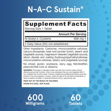 Load image into Gallery viewer, Jarrow Formulas Vegan N-A-C Sustain 600 mg 60 Tablets