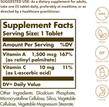 Load image into Gallery viewer, Solgar Dry Vitamin A 1,500 mcg (5,000 IU) 100 Tablets