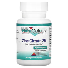 Load image into Gallery viewer, Nutricology Zinc Citrate 25 Pure, Well-Absorbed Zinc