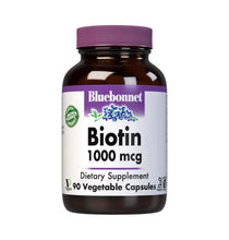 Load image into Gallery viewer, Bluebonnet Nutrition Biotin 1000 mcg 90 Vegetable Capsules