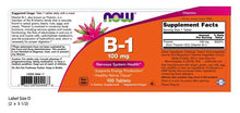 Load image into Gallery viewer, NOW Foods Vitamin B-1 100 mg