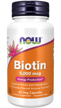 Load image into Gallery viewer, NOW Foods Biotin 5,000 mcg