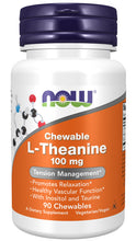 Load image into Gallery viewer, NOW Foods L-Theanine 100 mg Chewables