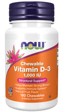 Load image into Gallery viewer, NOW Foods Vitamin D-3 1000 IU Chewables