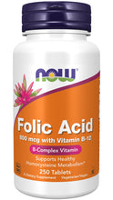 Load image into Gallery viewer, NOW Foods Folic Acid 800 mcg with Vitamin B-12