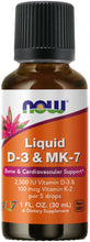 Load image into Gallery viewer, NOW Foods Liquid D-3 & MK-7