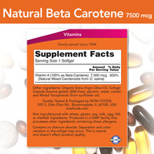 Load image into Gallery viewer, NOW Foods Natural Beta Carotene 7,500 mcg
