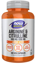 Load image into Gallery viewer, NOW Sports Arginine & Citrulline 500 mg / 250 mg