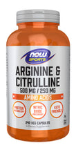 Load image into Gallery viewer, NOW Sports Arginine & Citrulline 500 mg / 250 mg