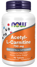 Load image into Gallery viewer, NOW Foods Acetyl-L-Carnitine 750 mg