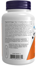 Load image into Gallery viewer, NOW Foods Acetyl-L-Carnitine 750 mg