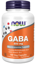 Load image into Gallery viewer, NOW Foods GABA 500 mg + B-6