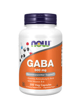 Load image into Gallery viewer, NOW Foods GABA 500 mg + B-6
