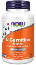 Load image into Gallery viewer, NOW Foods L-Carnitine 1000 mg