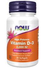 Load image into Gallery viewer, NOW Foods Vitamin D-3 2000 IU