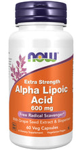 Load image into Gallery viewer, NOW Foods Alpha Lipoic Acid, Extra Strength 600 mg
