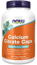 Load image into Gallery viewer, NOW Foods Calcium Citrate Veg Capsules
