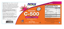 Load image into Gallery viewer, NOW Foods Vitamin C-500 Chewable