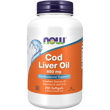 Load image into Gallery viewer, NOW Foods Cod Liver Oil 650 mg
