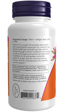 Load image into Gallery viewer, NOW Foods Vitamin E-400 D-Alpha Tocopheryl