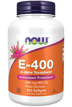 Load image into Gallery viewer, NOW Foods Vitamin E-400 D-Alpha Tocopheryl