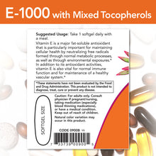 Load image into Gallery viewer, NOW Foods Vitamin E-1000 IU Mixed Tocopherols