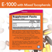 Load image into Gallery viewer, NOW Foods Vitamin E-1000 IU Mixed Tocopherols